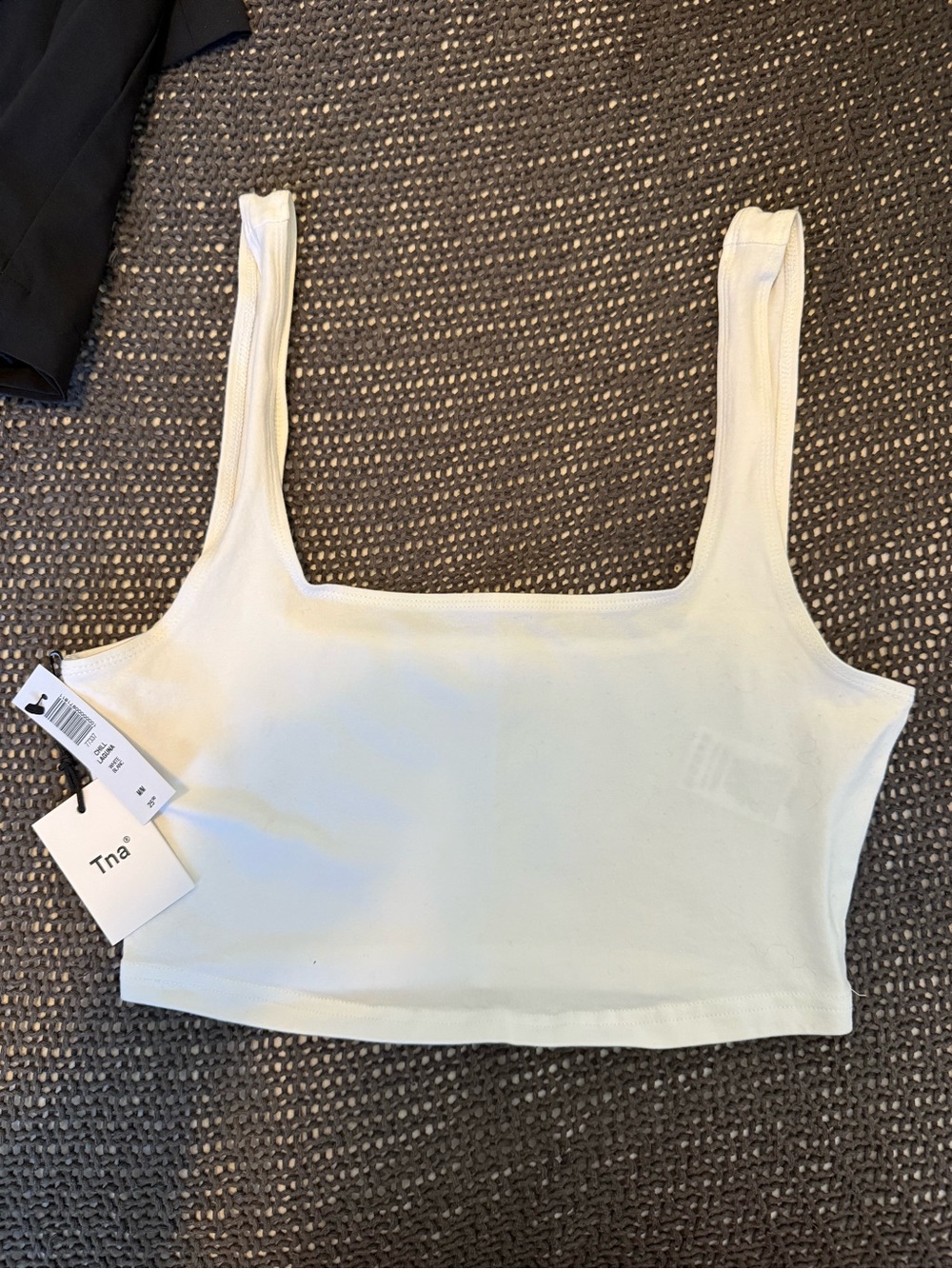 TNA Cream Square-Neck Cropped Tank Top